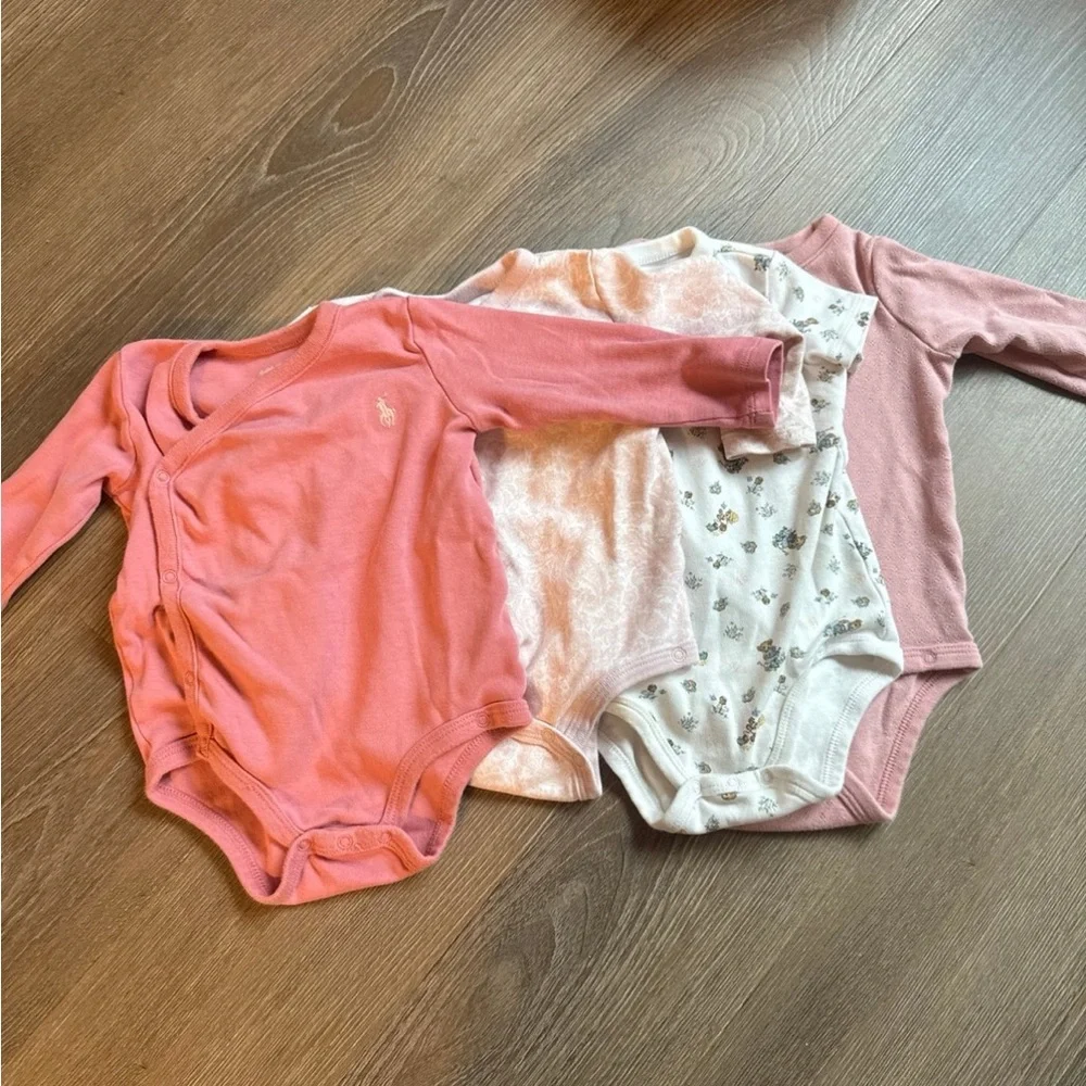 4 ralph lauren baby girl kimono wrap style bodysuits